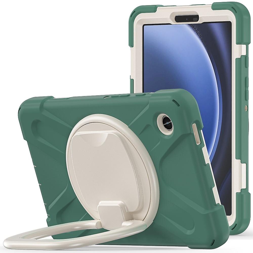 SKALO Samsung Tab A9 Ekstra stødsikker rustning 360 håndtag / stativ taske - grøn
