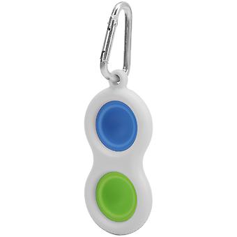 Push Bubble Sensory Keychain Toy Portable Silicone Stress Relief Fidget Hand Toy for Students Green Blue