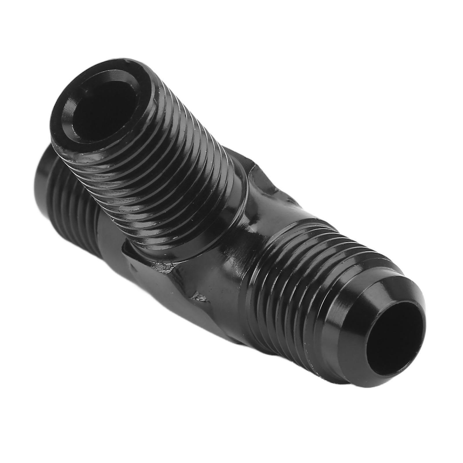 Tee Adapter 3 Way T Shaped Connector Fitting Aluminium Alloy Black Anodized Finish 6AN to 1/4 NPT 