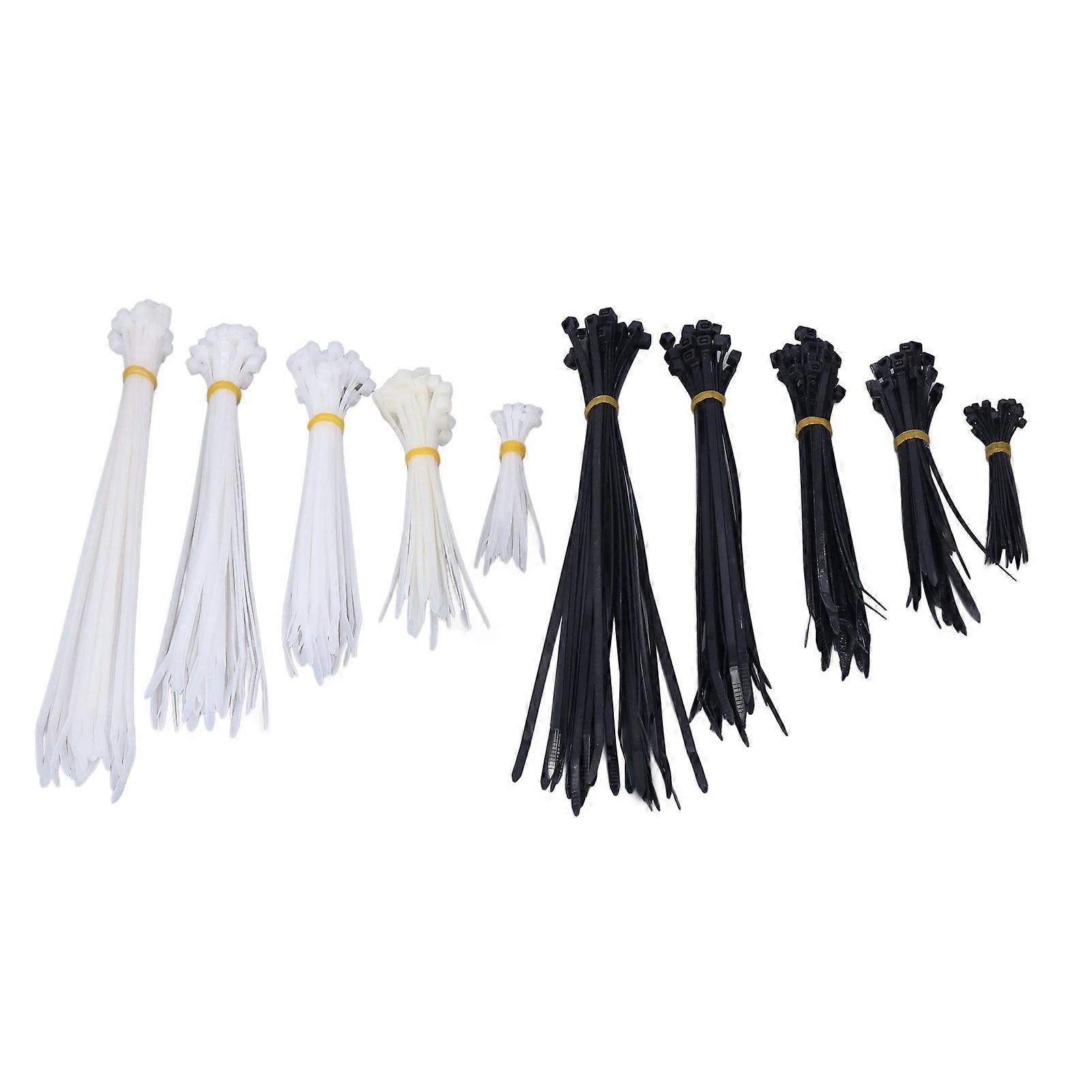 Assortment of 300 self-locking nylon cable ties for electrical cables, for indoor and outdoor use