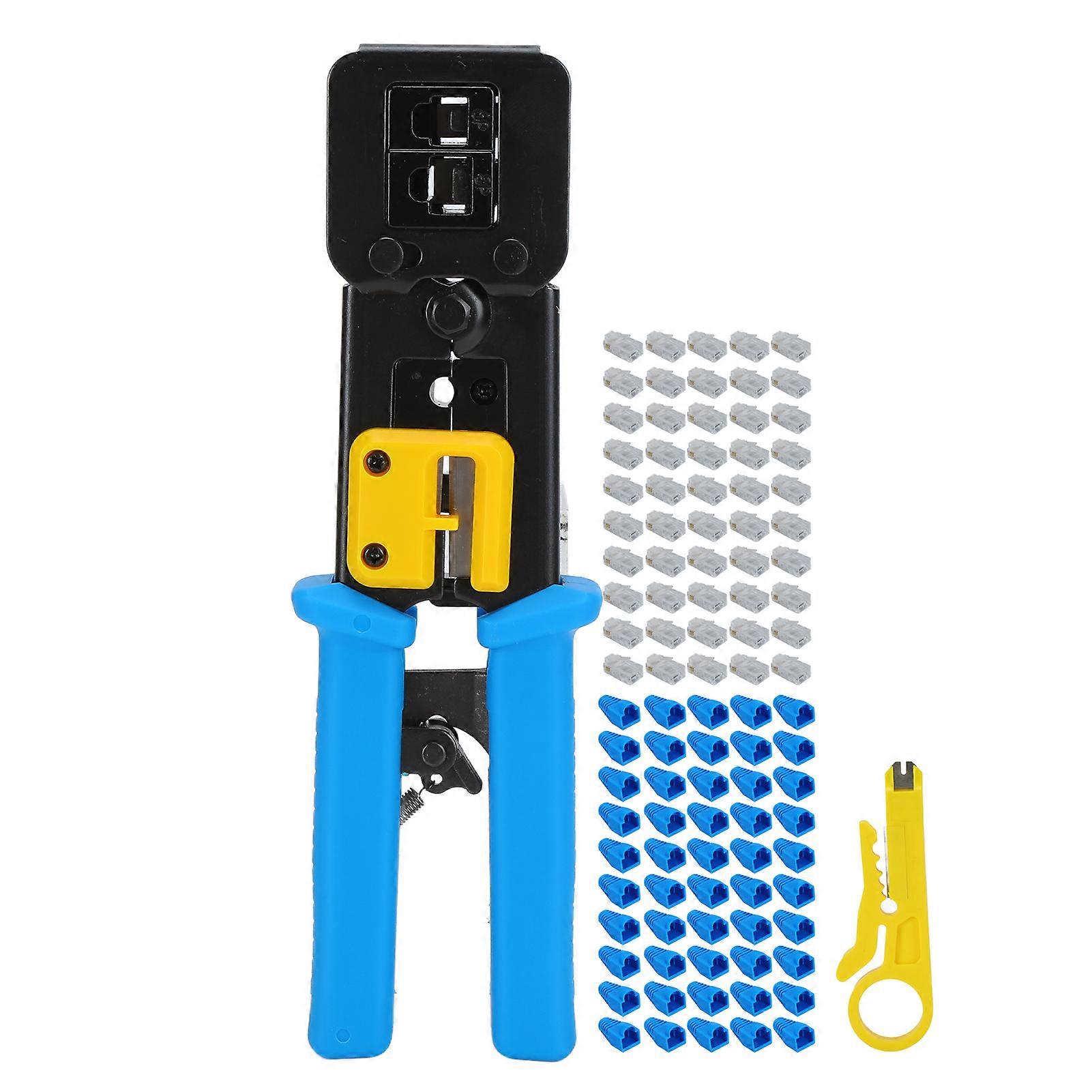Network Cable Pliers Ratchet Ethernet Wire Stripper Crystal Head Crimping Tool 2KT‑3764A