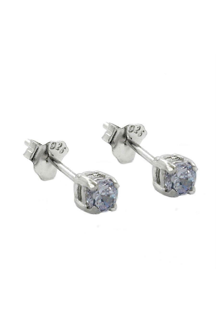 Stud Earrings Crystals 3mm Amethyst Silver 925 - Gl92452