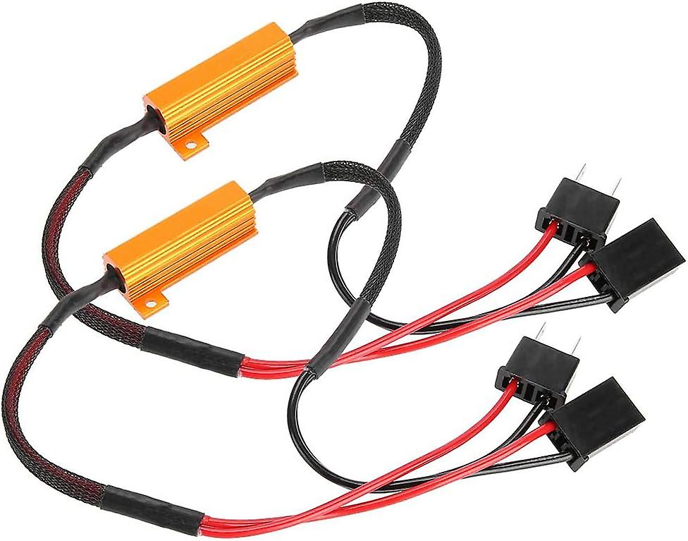 2Pcs Canbus Decoder, H7 LED Load Resistors Headlight Decoder H7 Error Code Warning Canceller Anti Hyper Flash No Error Load Resistor Adapter