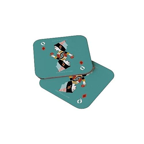 Set of 4 King & Queen Playing Cards Wood Coasters