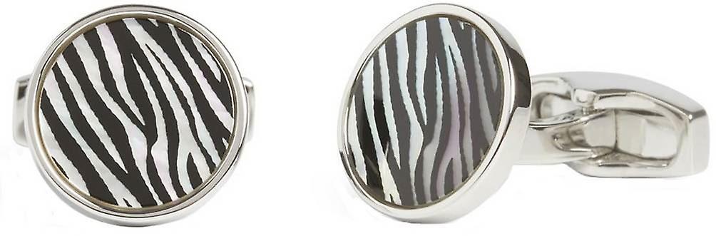 Simon Carter Safari Zebra Print Cufflinks - Silver/Black
