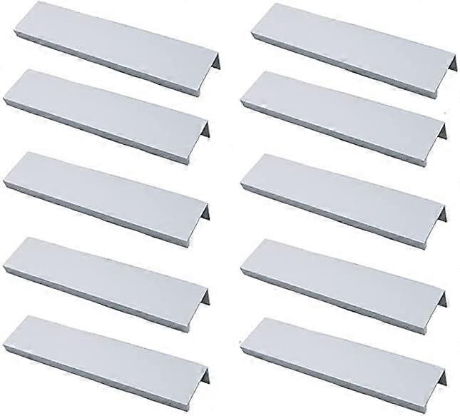 Pack of 10 Kitchen Cabinet Handle Profile Handle - Invisible Handle Brushed Furniture Handle Silver Furniture Handle in Aluminum Alloy Center Distanc