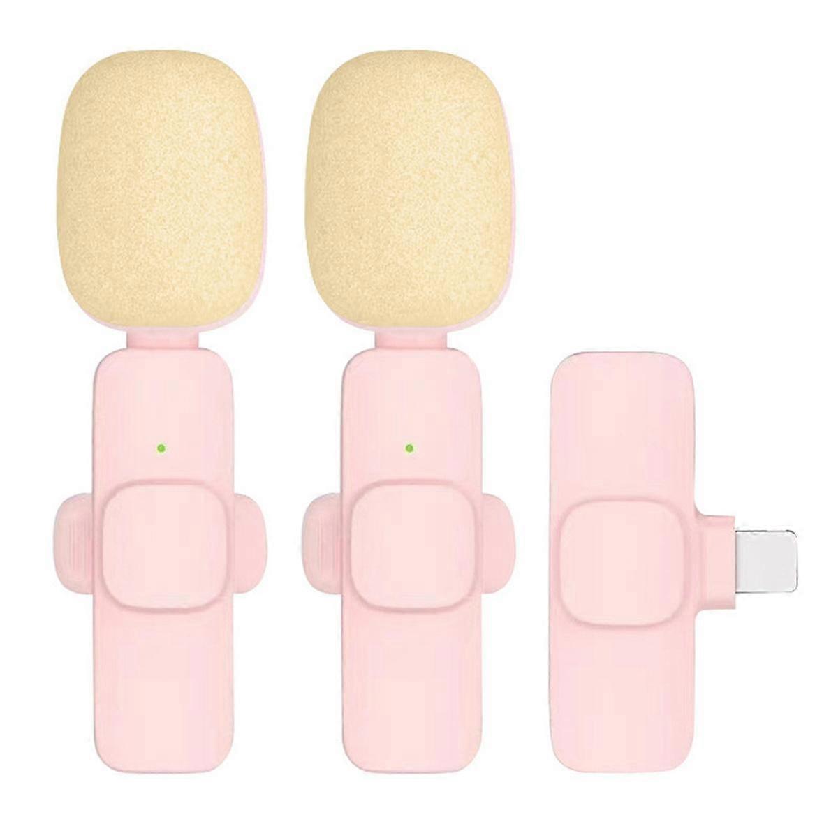 Wireless Lavalier Microphone 1 to 2 Lavalier Microphone Noise Reduction Mini Microphone for Laptop Live Mobile Phone B