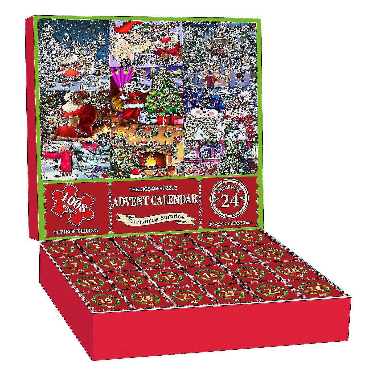 2023 لغز تقويم مجيء عيد الميلاد ، لغز تقويم المجيء 1008 قطعة 2023 تقويم عيد الميلاد لغز هدية سانتا كلوز من الذكور والإناث