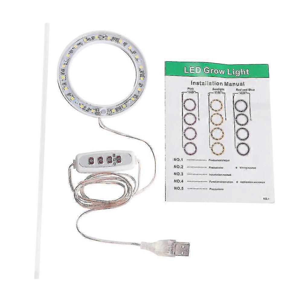 أدى تنمو ضوء كامل الطيف فيتو تنمو مصباح USB الملاك الدائري مصباح للعصارة ، تنمو نباتات الزهور