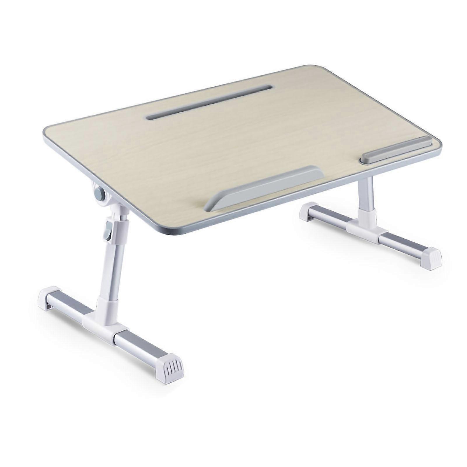Bed Folding Table Aluminium Alloy Skid Resistance Double Baffle Lap Standing Desk for Home Dormitory Grey