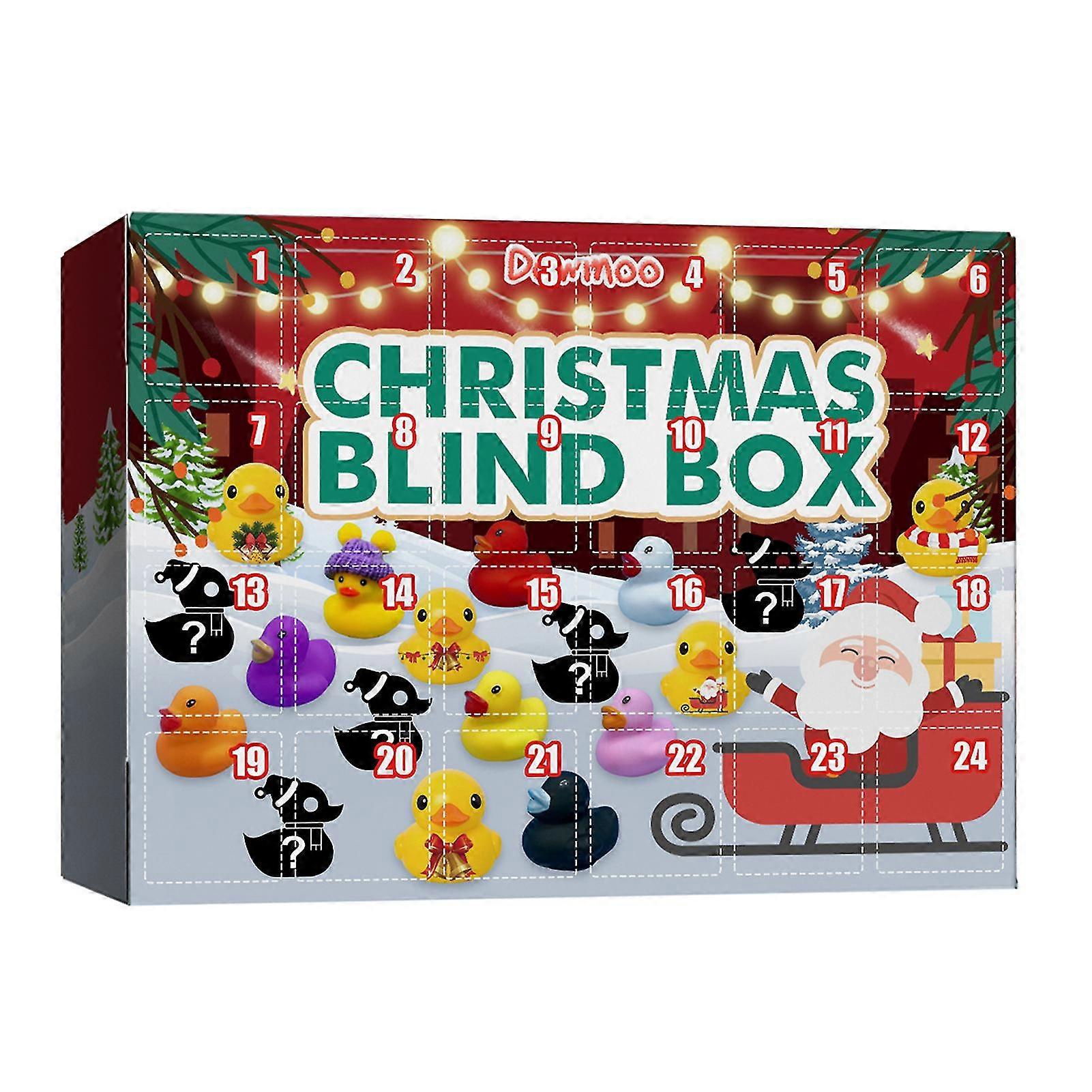 24 Grids Christmas Countdown Calendar Blind Box Toy Creative Float Squeaky Sound Duck For Home Party Decoration