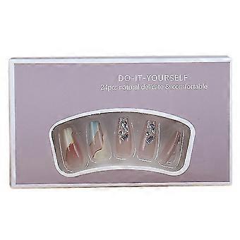 Long Ice-permeable Flash Diamond Detachable Fake Nails - Explosions Of Fake Nails