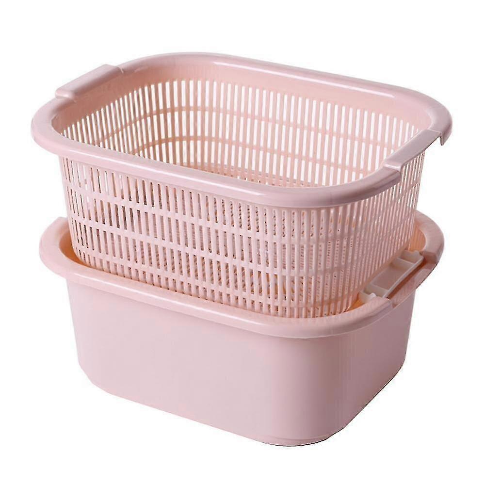 double drain basket wash fruit colanders drainer basin vegetables