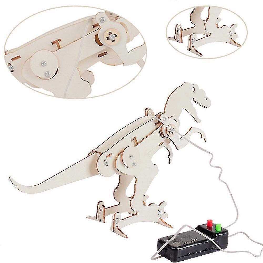 Kids Dinosaur Toys, Stem Kit for Boys and Girls, 3d T-Rex Wooden Puzzle Model Robot Kit, DIY Educational Science Building Stem Project