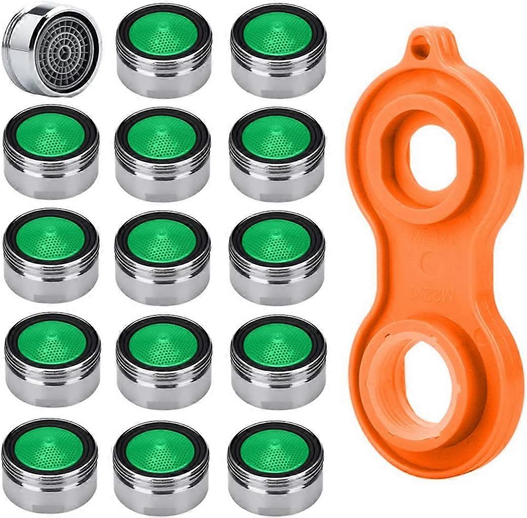 15Db M24 víztakarékos csaptelep levegőztető kiváló minőségű csaptelep aerátor krómozott sárgaréz hardver + 1 db univerzális csaptelep levegőztető