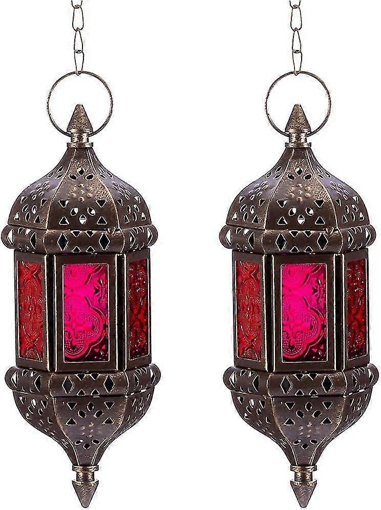 2 Pcs Hanging Hexagon Candle Lantern Holders