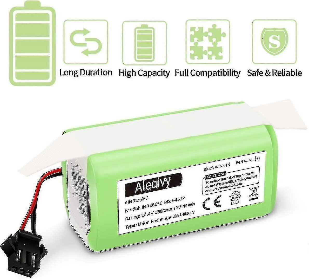 14.4V 2600Mah Lithium-Ion Rechargeable Replacement Battery Compatible With Ecovacs Deebot N79s, N79, Dn622, Eufy Robovac,11S Size 11