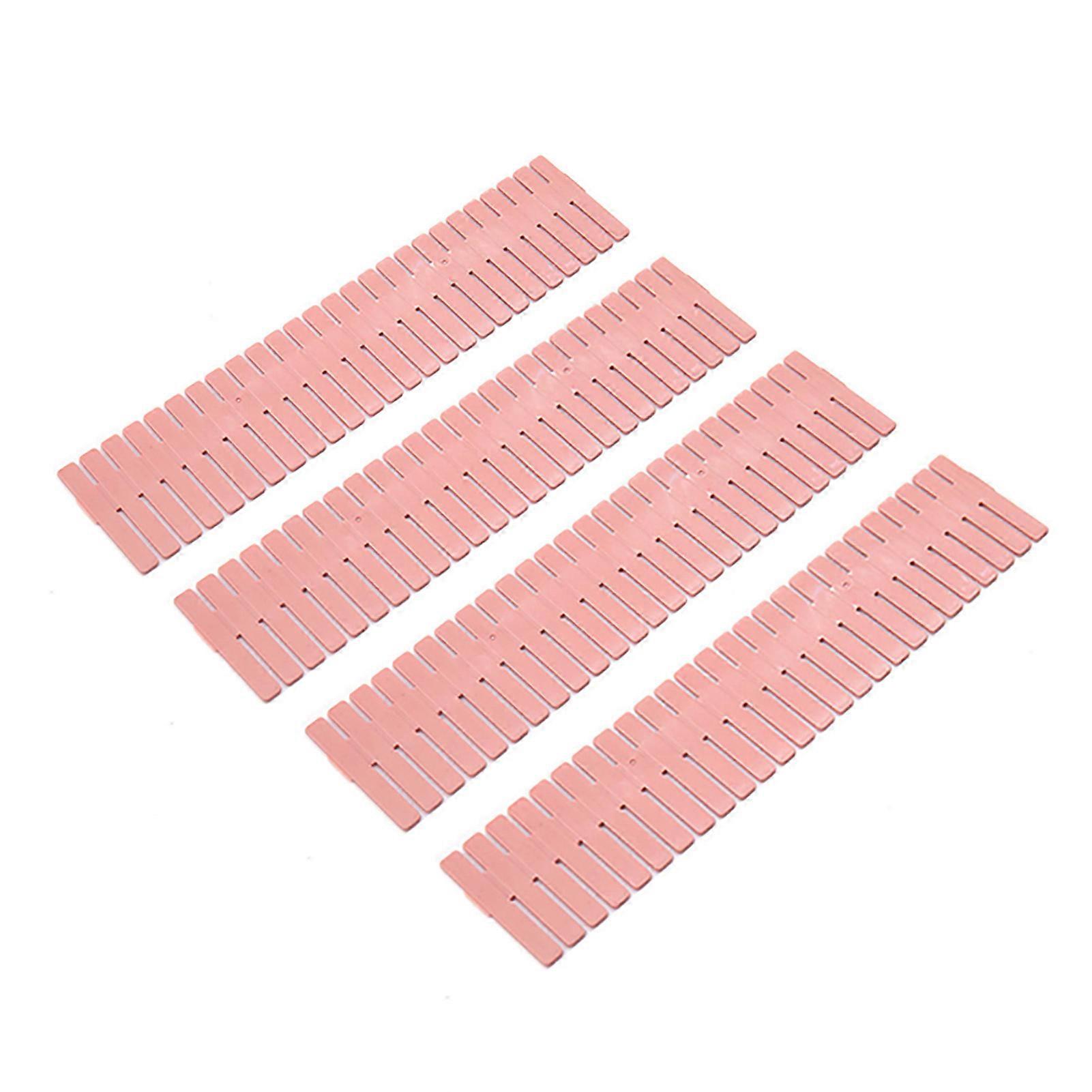 4pcs מגירת רשת פלסטיק מחיצות DIY חיתוך מתכוונן מארגן מגירה לגרביים תחתונים אחסון נייח ורוד להאריך 4 יחידות
