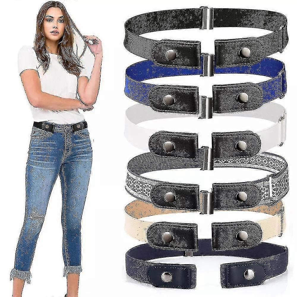 Cintos invisíveis sem fivelas cinto de alergia ajustável para calças jeans