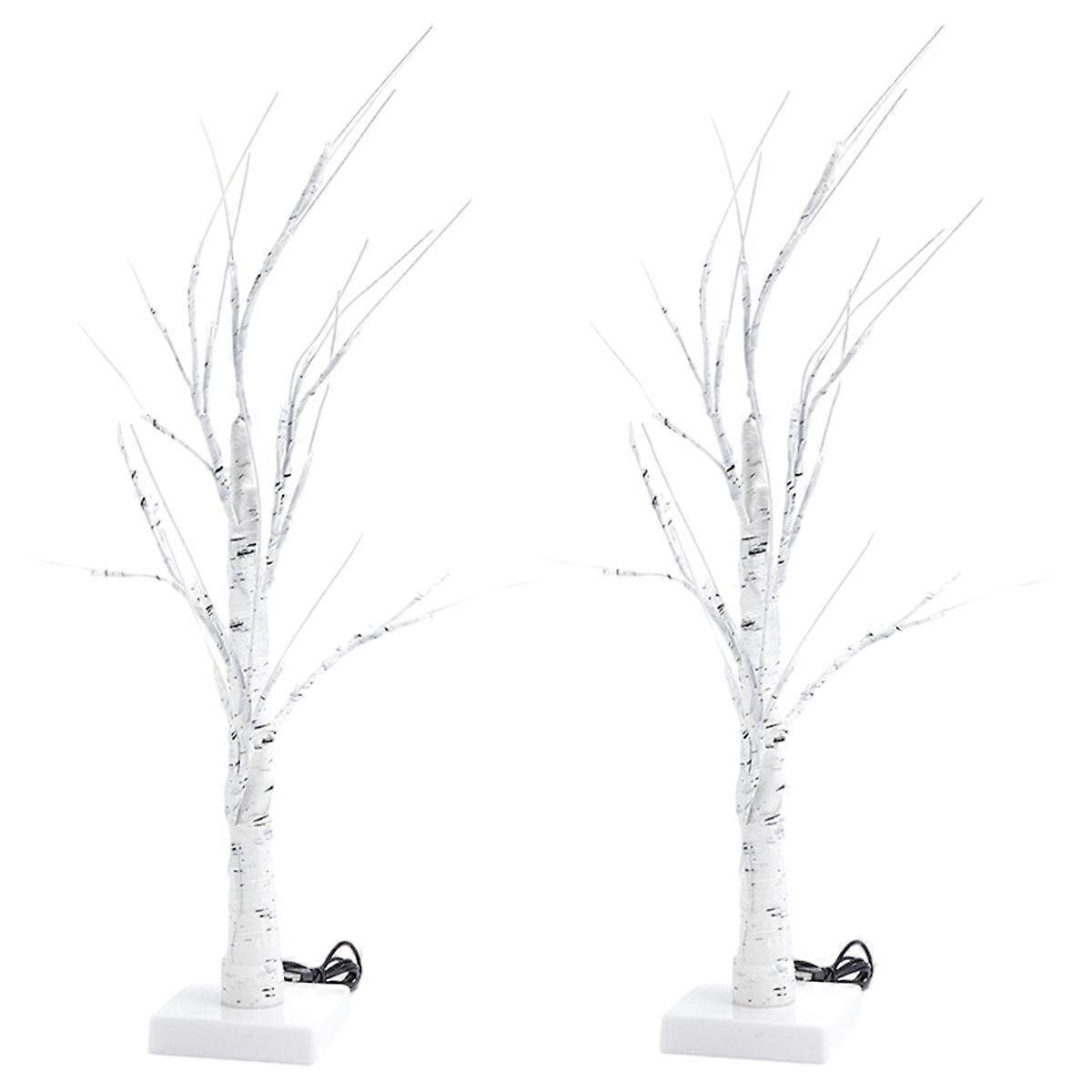 Lighted Birch Tree for Home Decor, Mini Artificial Tree with Lights for Christmas Centerpiece Mantel Summer Decorations
