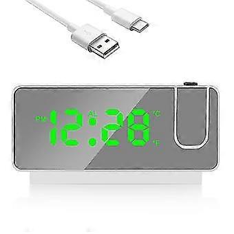 LED Digital Projection Alarm Clock Table Electronic Alarm Clock with Projection Time Projector Bedroom Bedside Clock B