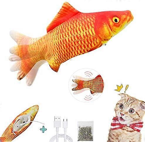 Catnip Fish Leketøy, Elektroniske Fiskeleker, Simulering Plysj Bevegelig Fisk Usb Oppladbart