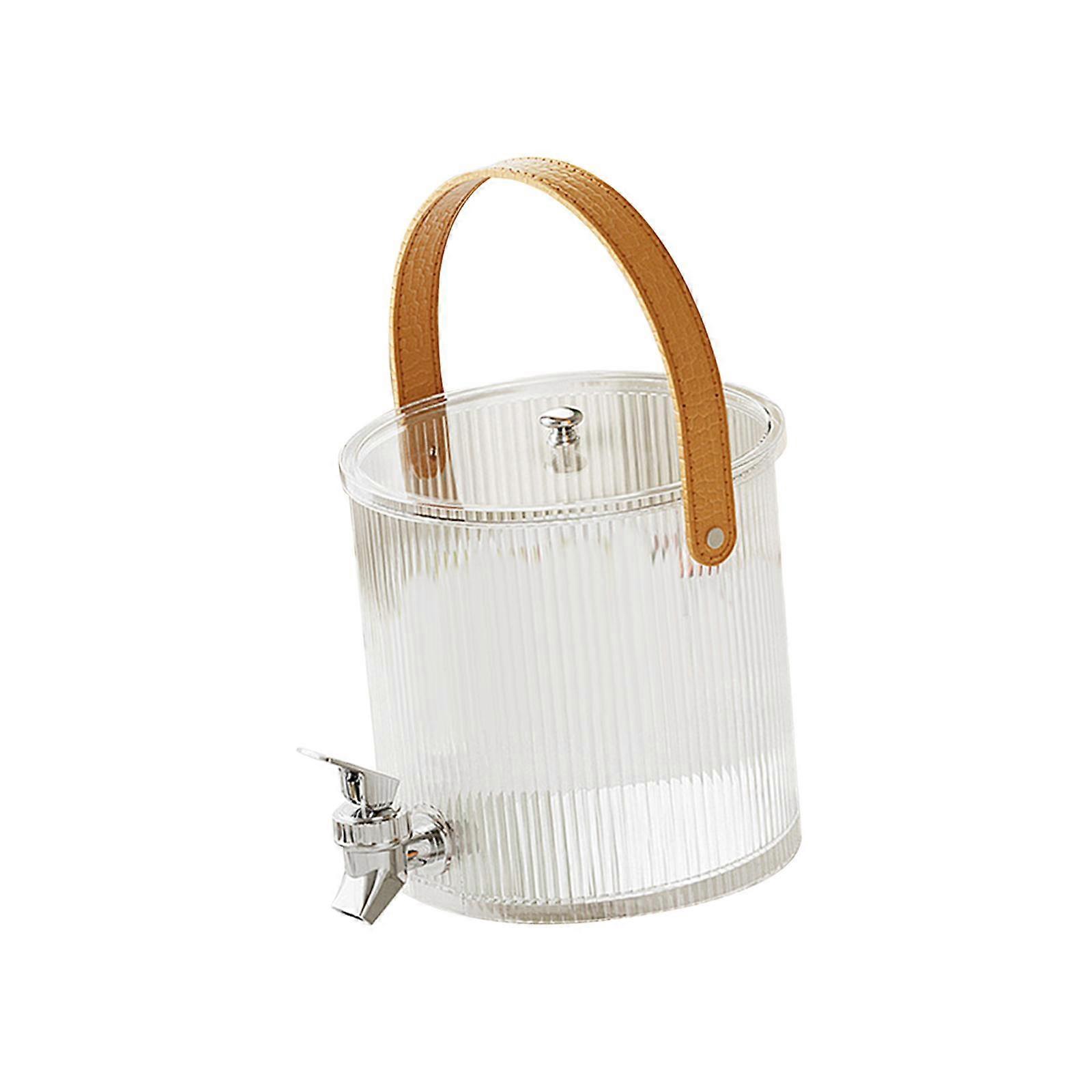 Luxury Cold Water Jug with Faucet Portable Faucet Juice Barrel Lemonade Clear White and M