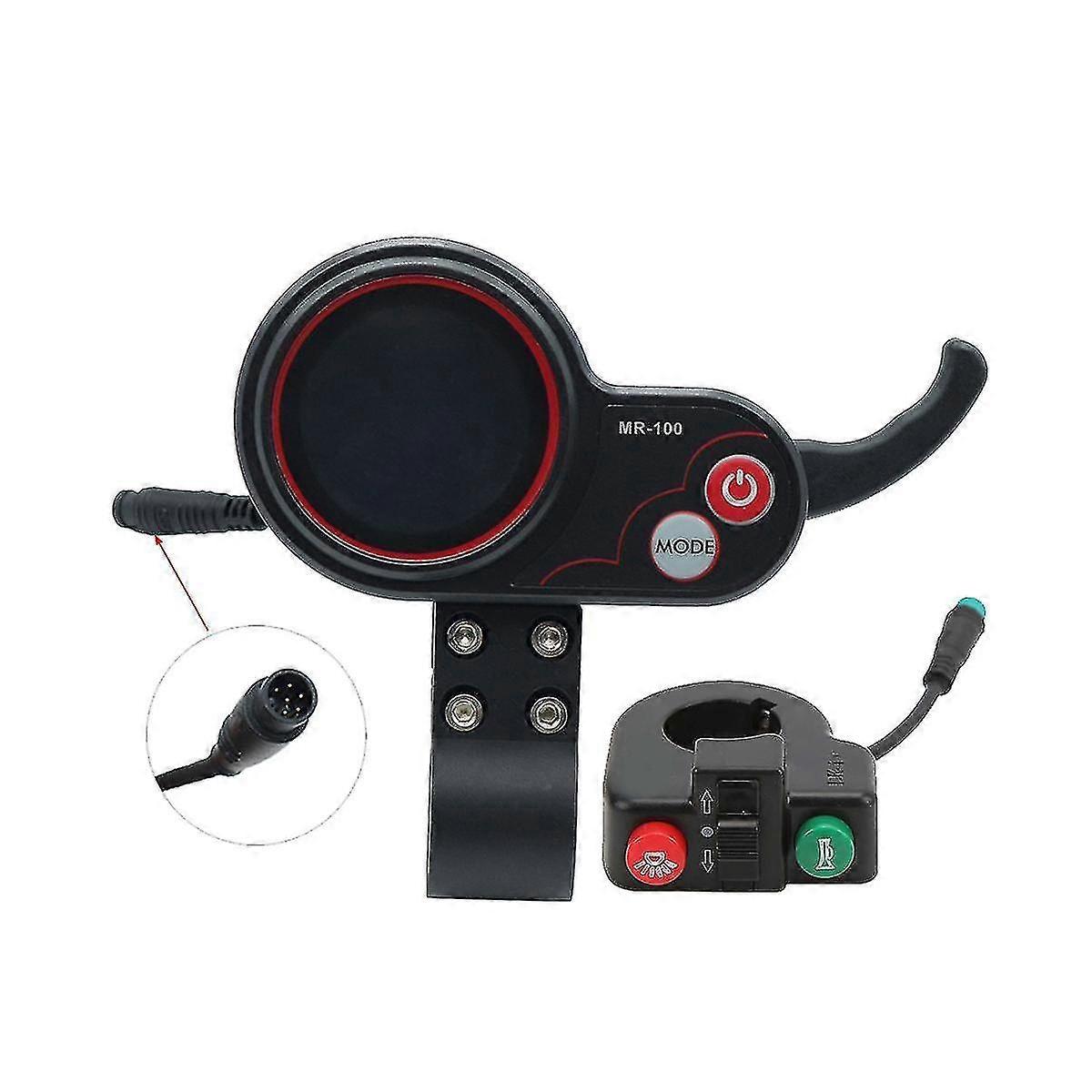Mr-100 Lcd Display Meter Dashboard 6pin+switch Button For Electric Scooter