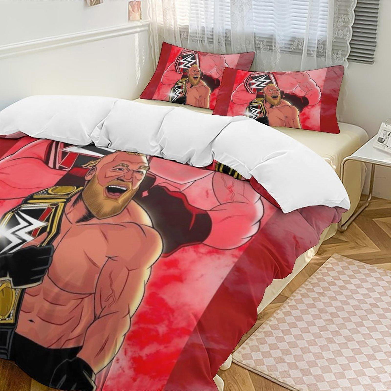 c817 WWE 2 Capa de Edredom de Cama Conjuntos de Cama de Microfibra Conjuntos de Edredom Leve de 3 Peças, 1 Capa de Edredom e 2 Fronhas para Crianças ee817