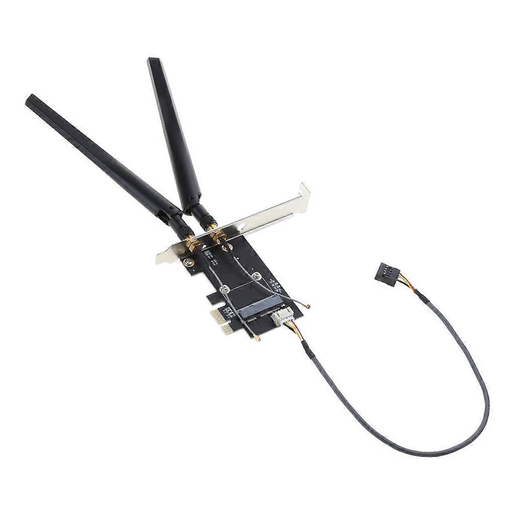 Mini PCI-Express to PCIE X1 Adapter Dual-Band 2.4-G Antenna Support Plugs & Play, No Driver Needed for Computers