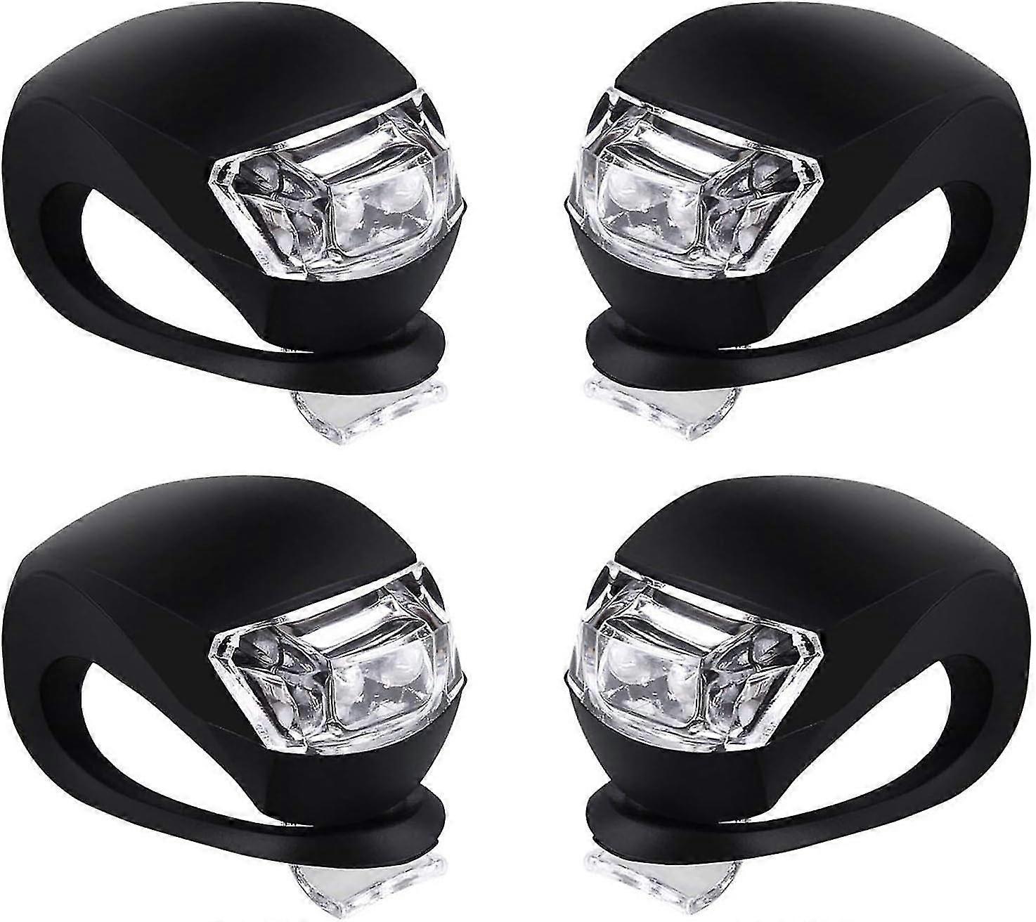 2 Çift Bisiklet Işığı Ön Ve Arka Silikon Led Bisiklet Işığı Seti - Bisiklet Farı Ve Arka Lambası, Su Geçirmez ve Güvenlik Yol, Dağ Bisikleti Işıkları