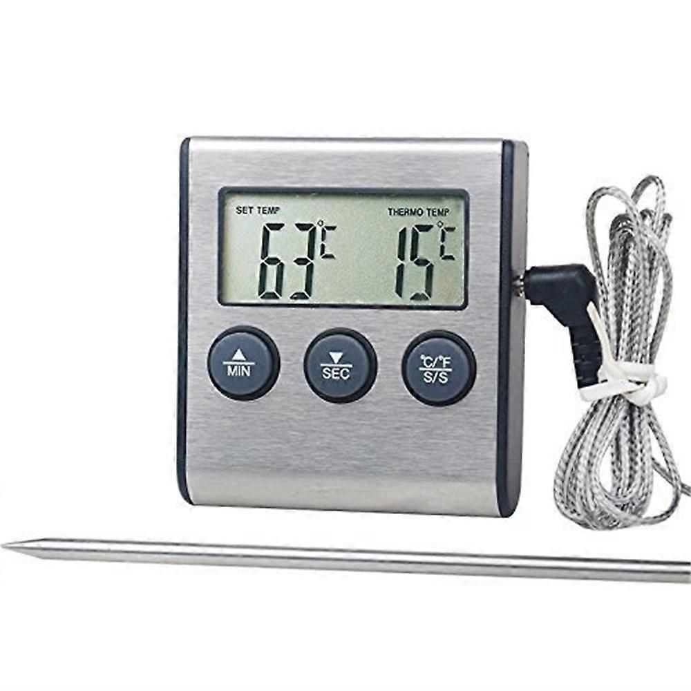 Remote Kitchen Digital Cooking Thermometer Probe Meat Food Temperature w/Timer