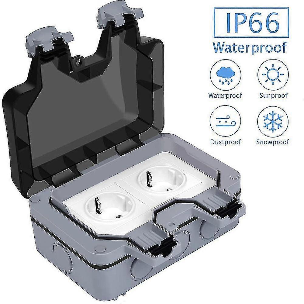 Socket With Lid Outdoors-all In One Frame+flush-mounted Insert+cover
