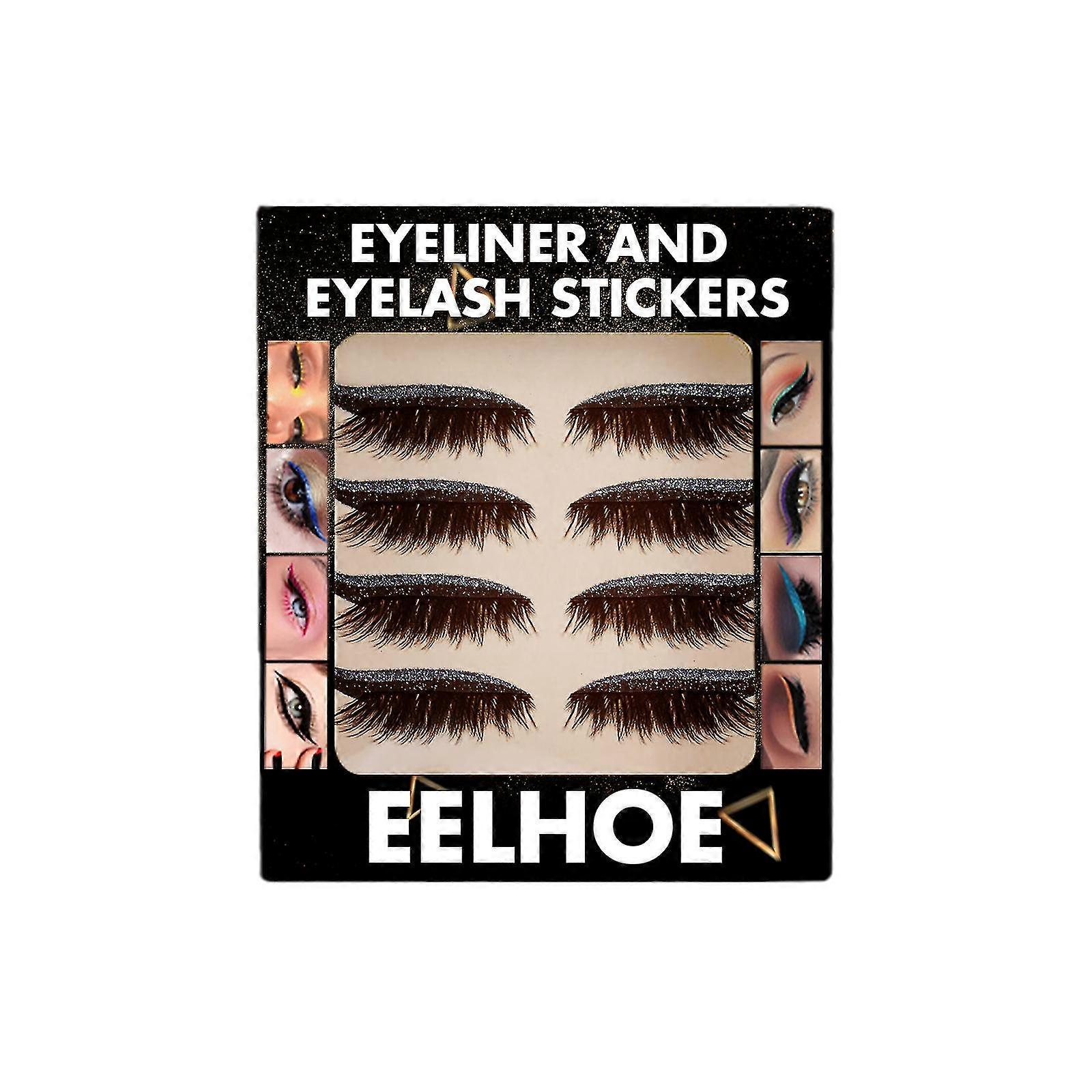 4pairs Réutilisables Eyelid And Eyelash Stickers Makeup Instant Easy Application