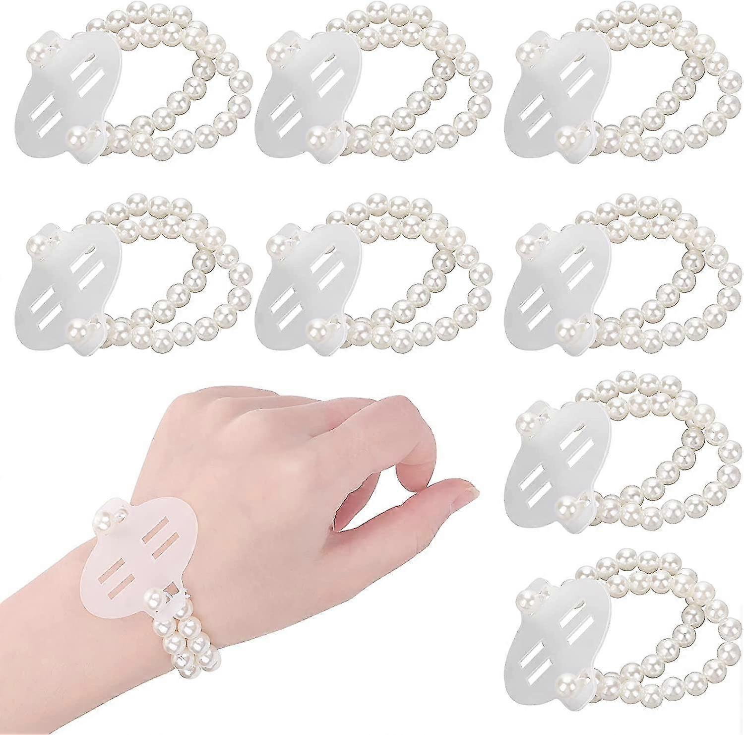 8 Peças Renda Corsage Pulseira Pulseira Corsage Bandas Elástica Pulseira Pérola Corsages Casamento