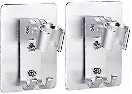 2pcs Wall Mounted Shower Head Holder, No Drilling Shower Holder With Adjustable Angle