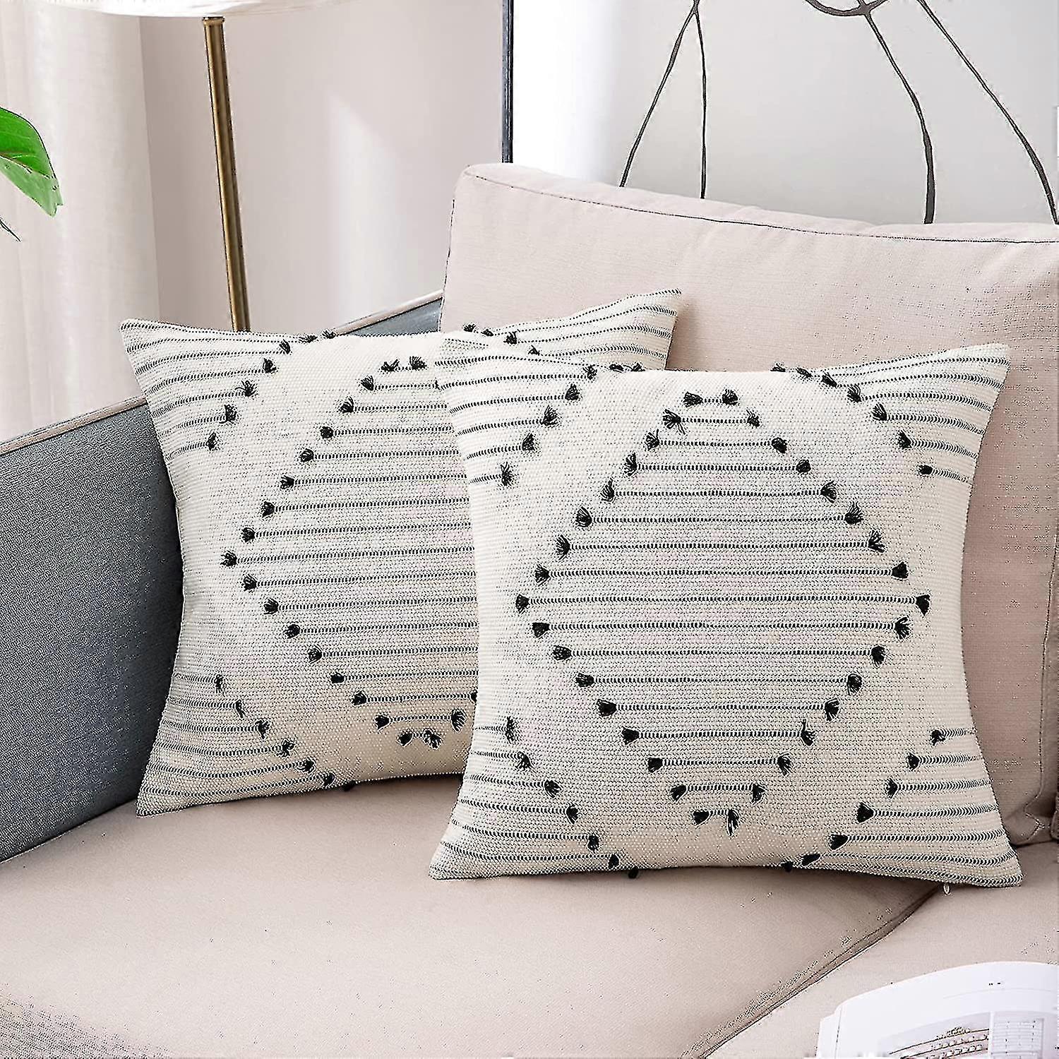 2-piece Cushion Cover 45x45cm Boho Decorative Cushions