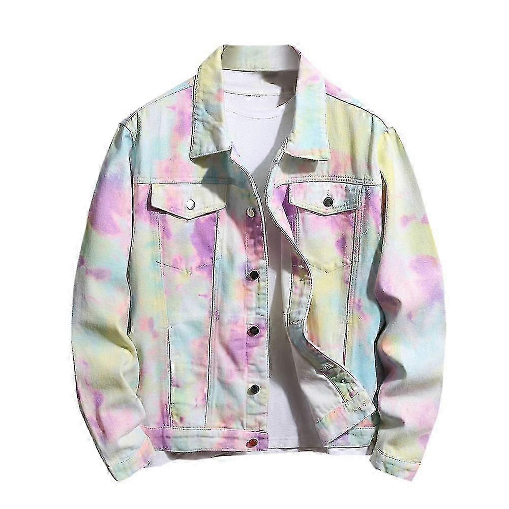 Tie Dye Brushed Denim Jacket voor heren