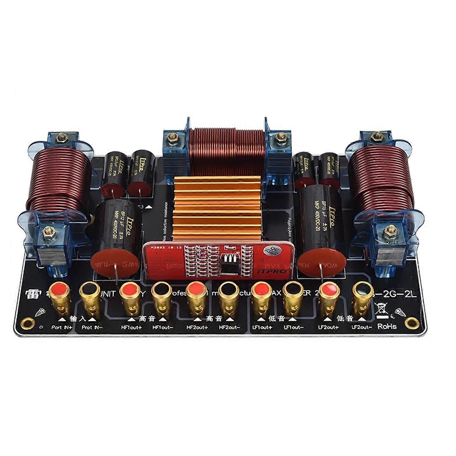 2000W 2 Way 4 Unit Dual Tweeter Bass Speaker Frequency Divider Crossover Filter