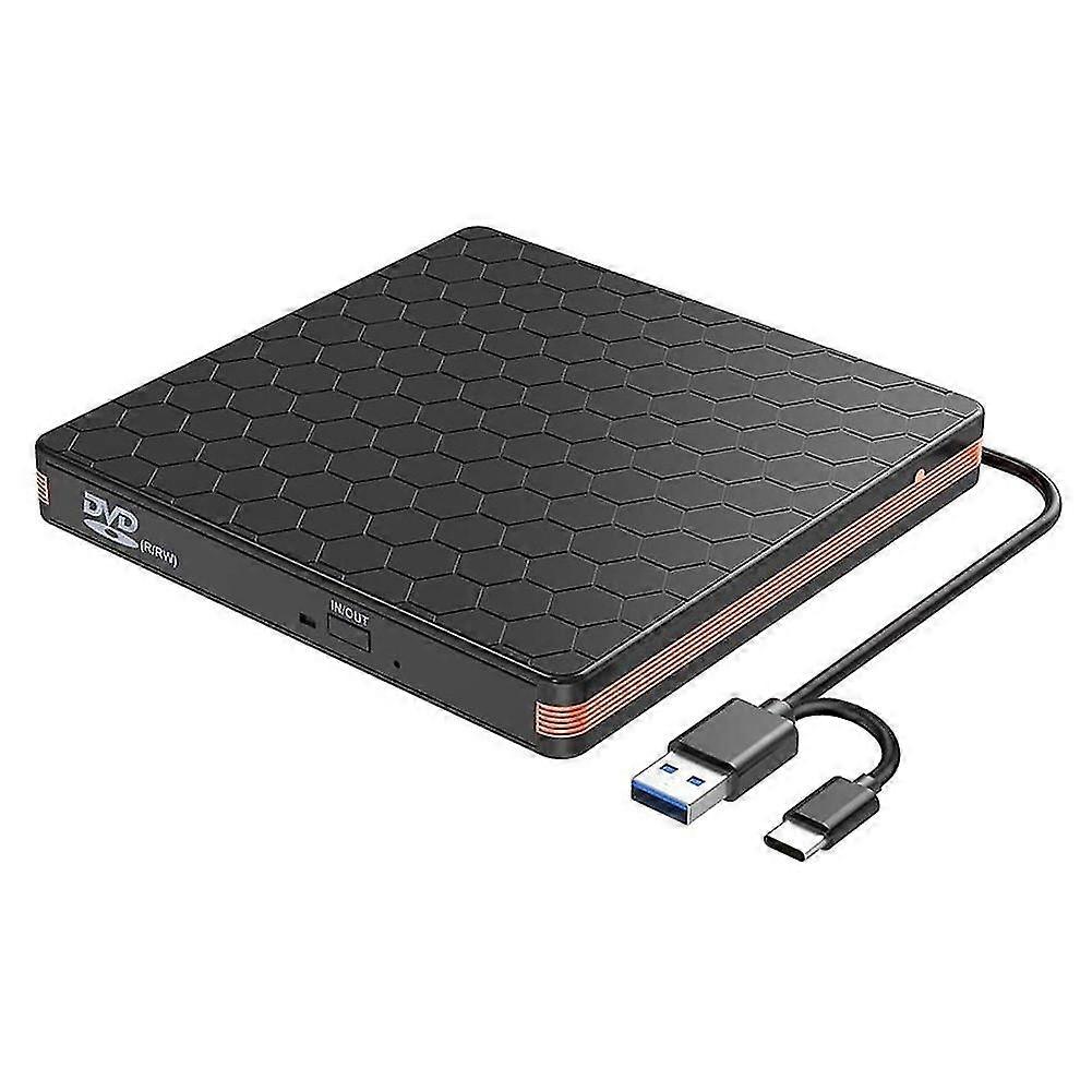 External DVD CD Drive, CD Burner with USB 3.0 and Type C Interface, High Speed Data Transfer Player