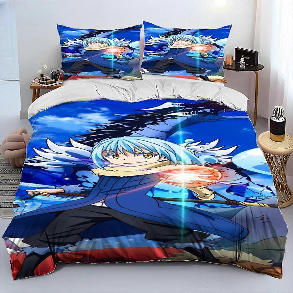 a1562 Lençóis I Got Reincarnated As A Slime Anime Comforter Bedding Set,Capa de edredão Cama Set Quilt Cover Fronha,Conjunto de cama Lençóis iip1562