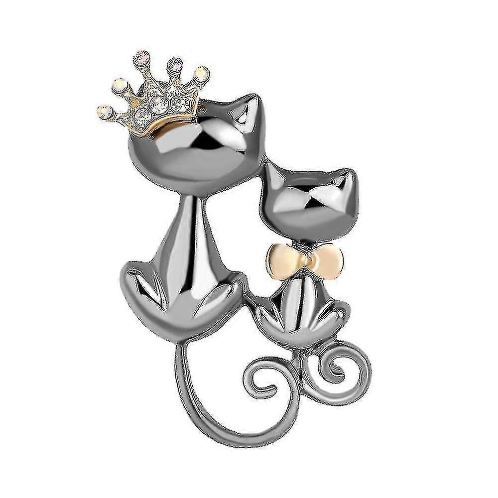 Brosche Doppelkatze Corsage