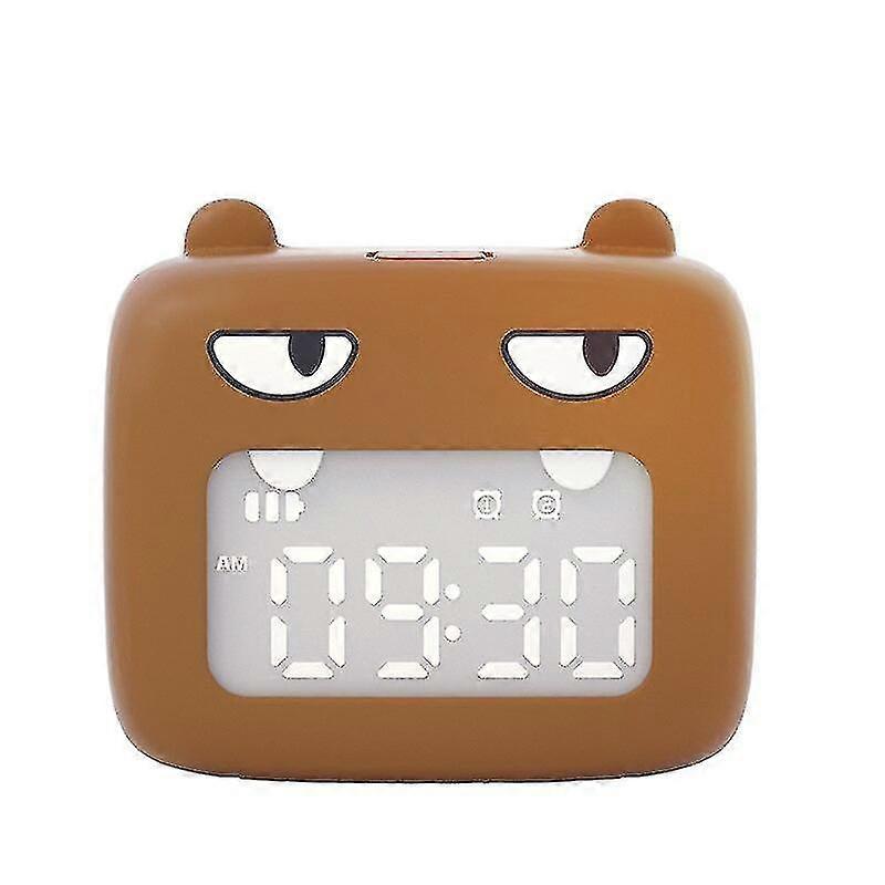 Brown Cat Smart Digital Alarm Clock Estilo recargable