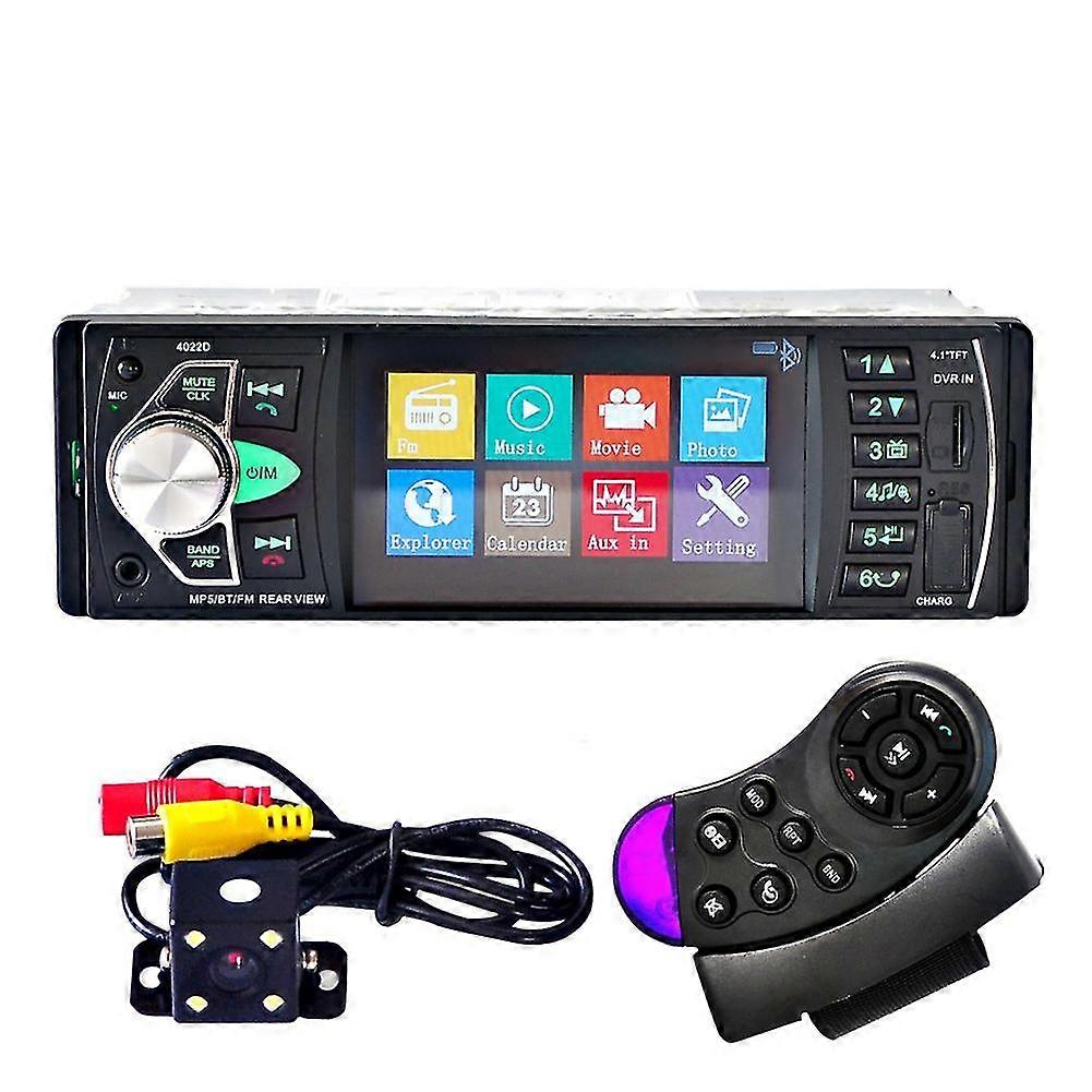 Auto Hd 4,1 Zoll Bluetooth MP5 Player Rückfahrbildschirm Radio Player Universal 4022D + Lenkrad Re