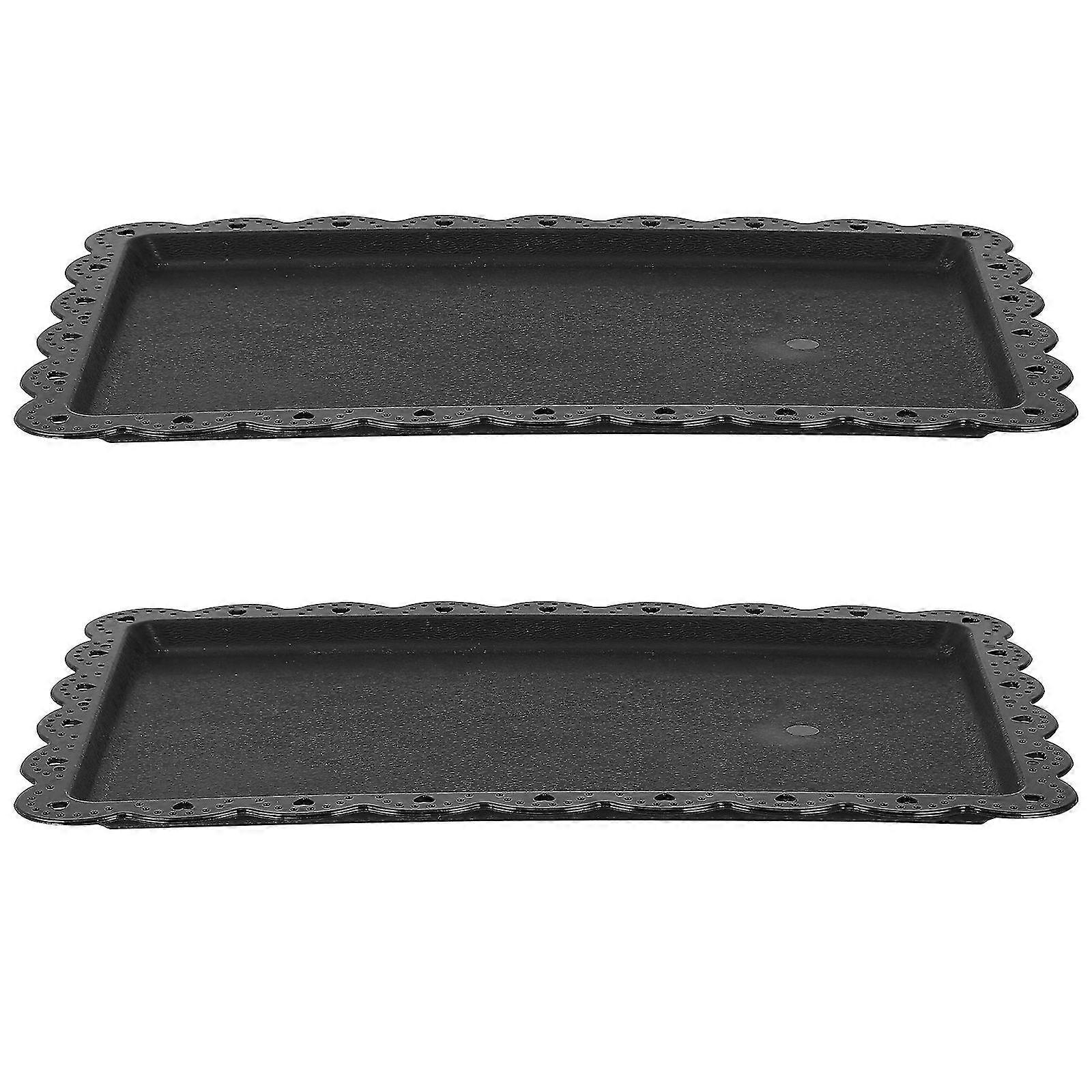 2 Pcs Rectangular Plate Flower-shape Serving Tray Multi-purpose Dessert Tray