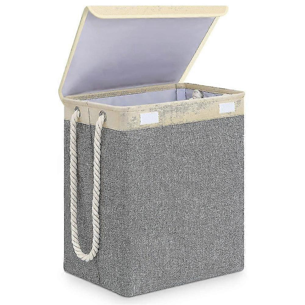 Large Laundry Basket With Lid Collapsible Linen Laundry Hamper -c