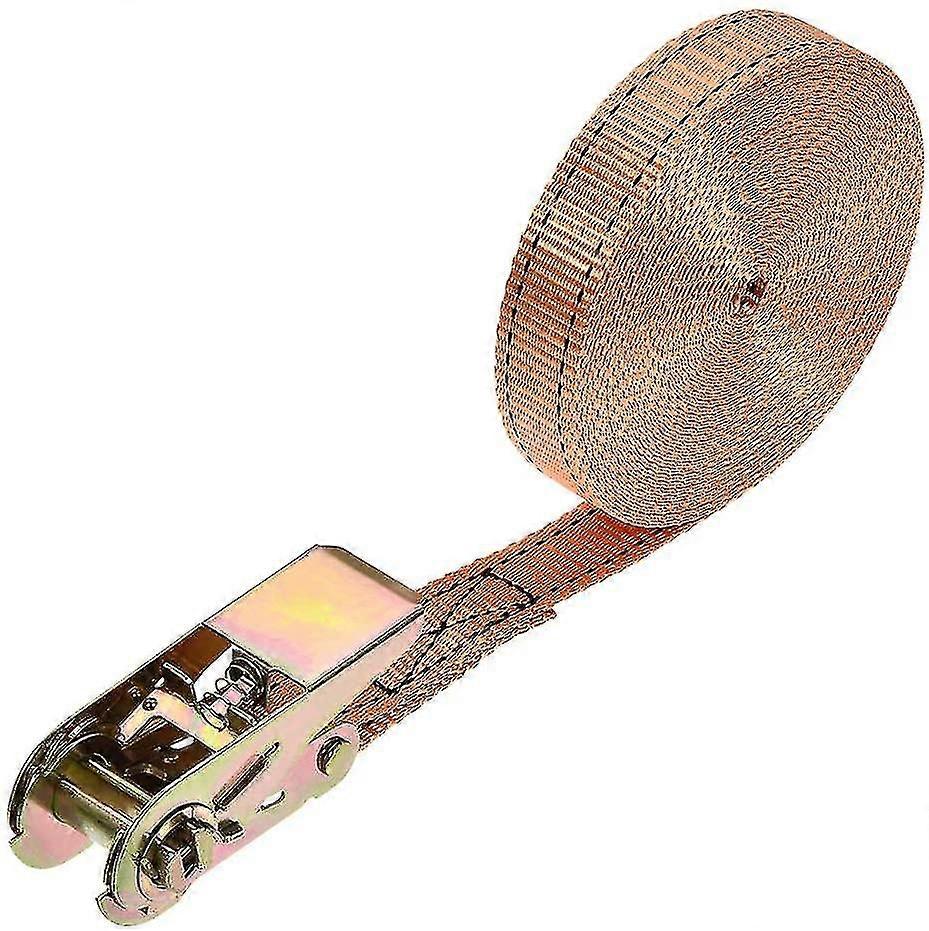 Ratchet Tie Down Lashing Strap 7mx25mm 800kg Load Cap Polyester For Moving Cargo. Orange