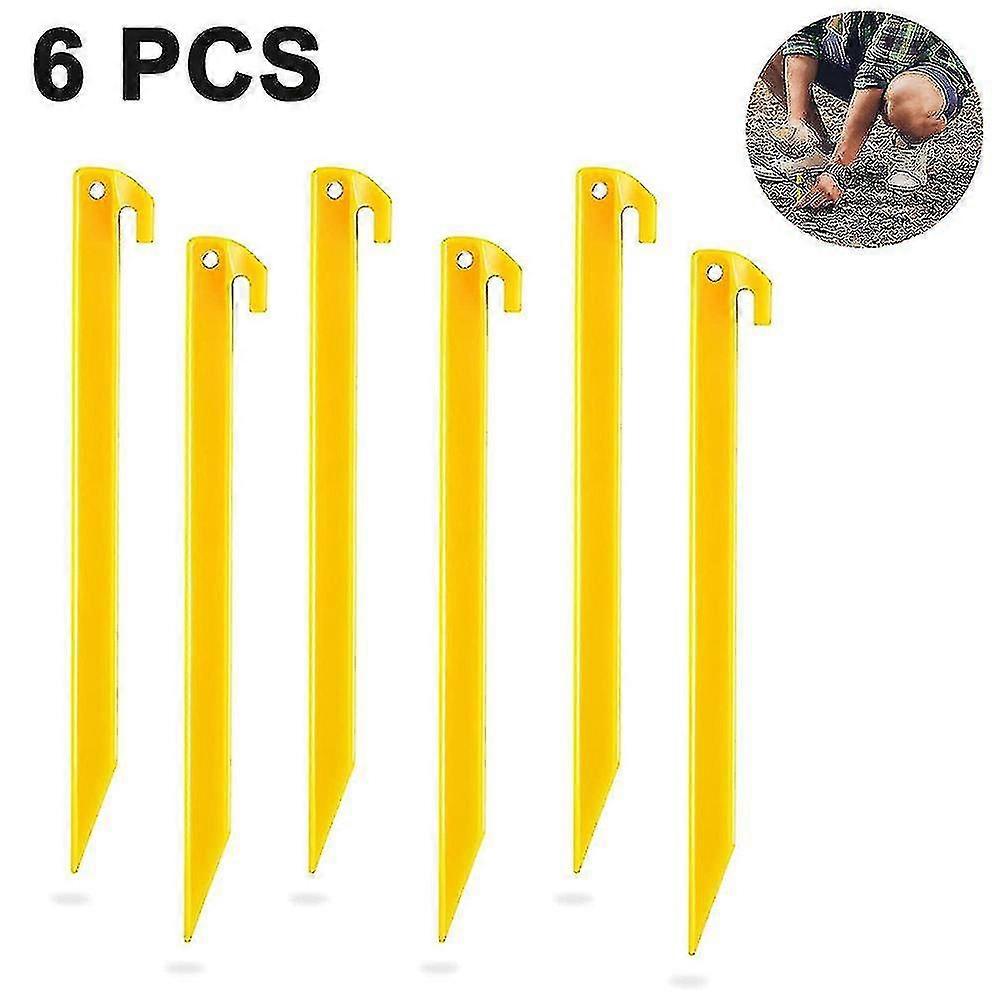 6 ピースプラスチックテントステークヘビーデューティビーチテントペグキャノピースタ