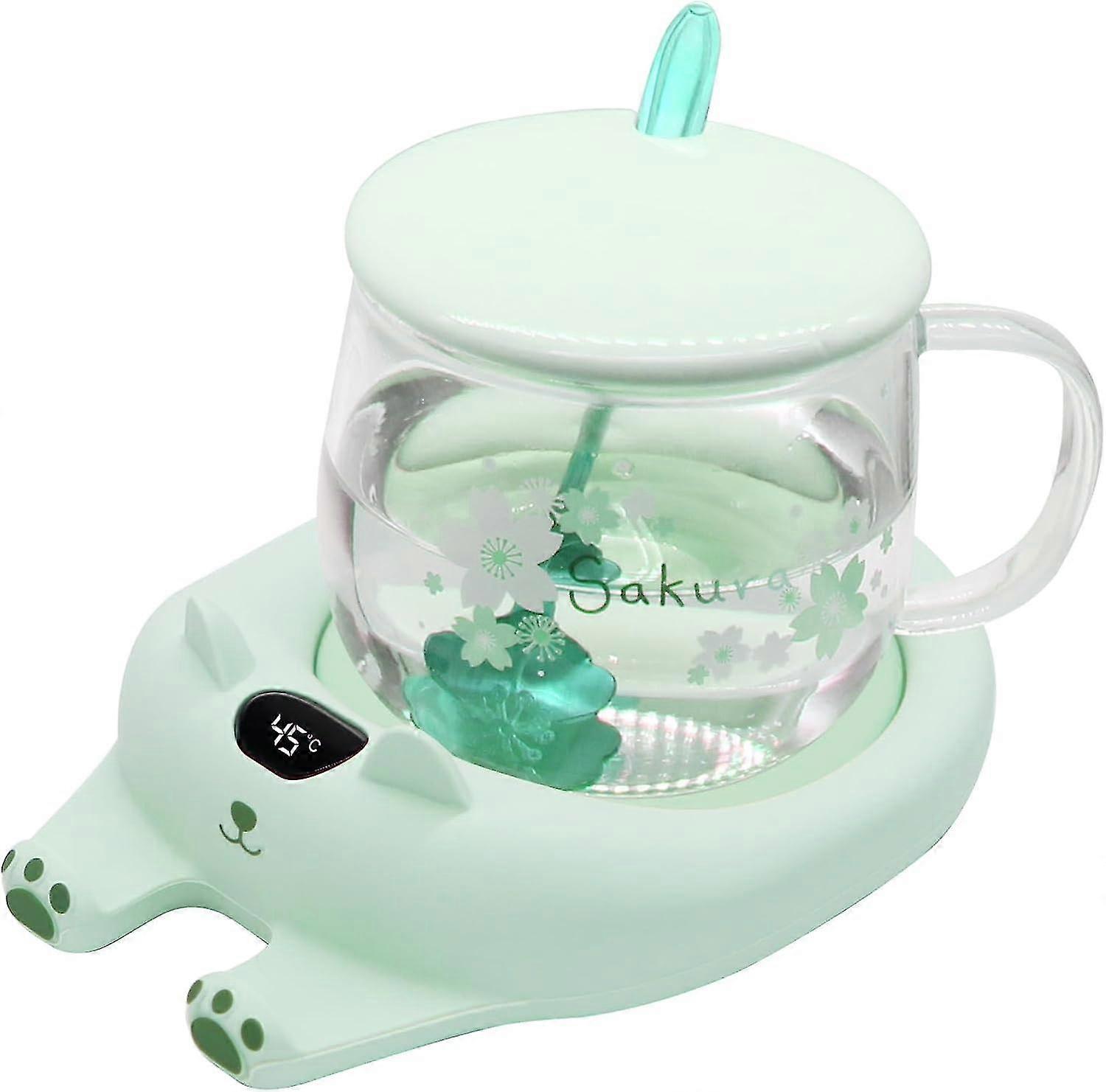 Riscaldatore per tazze da caffè, simpatico scaldabevande intelligente per gatti con 3 temp., scaldabicchieri elettrico spegnimento automatico per bicchieri da latte per tazze in ceramica[PB]