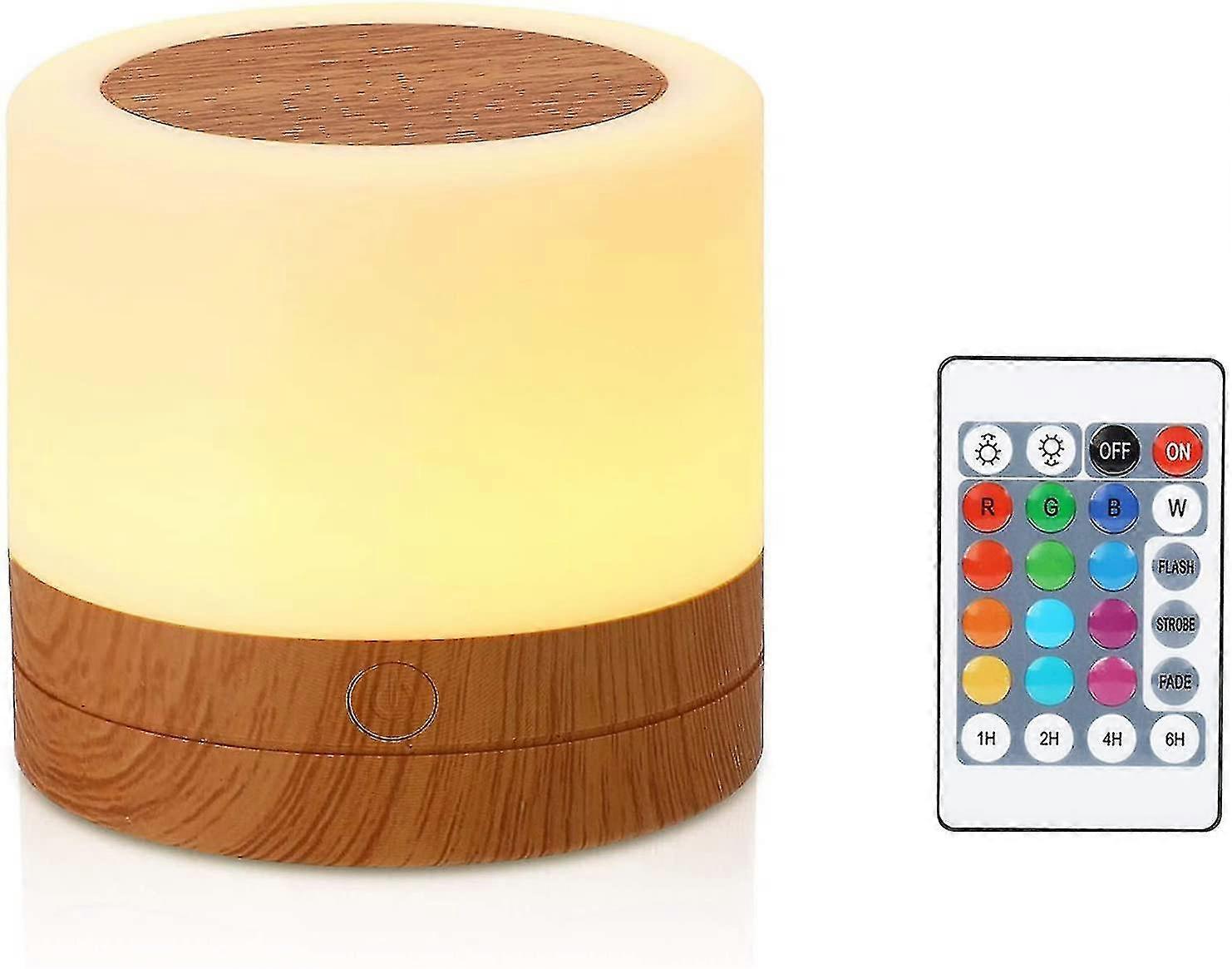 Mini Multicolor 360 Degree Bedside Lamp Rechargeable Night Light With Touch Adjustable